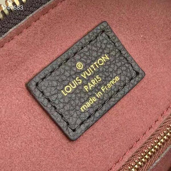 Louis Vuitton LV Women Speedy Bandoulière 25 Handbag Black Beige Embossed Grained Cowhide - Image 10