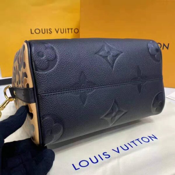 Louis Vuitton LV Women Speedy Bandoulière 25 Handbag Black Embossed Supple Grained Cowhide - Image 8