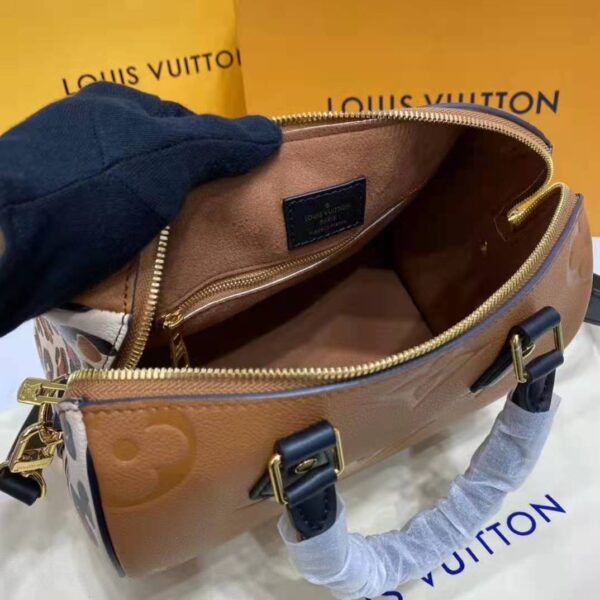 Louis Vuitton LV Women Speedy Bandoulière 25 Handbag Caramel Embossed Supple Grained Cowhide - Image 10