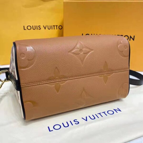 Louis Vuitton LV Women Speedy Bandoulière 25 Handbag Caramel Embossed Supple Grained Cowhide - Image 8