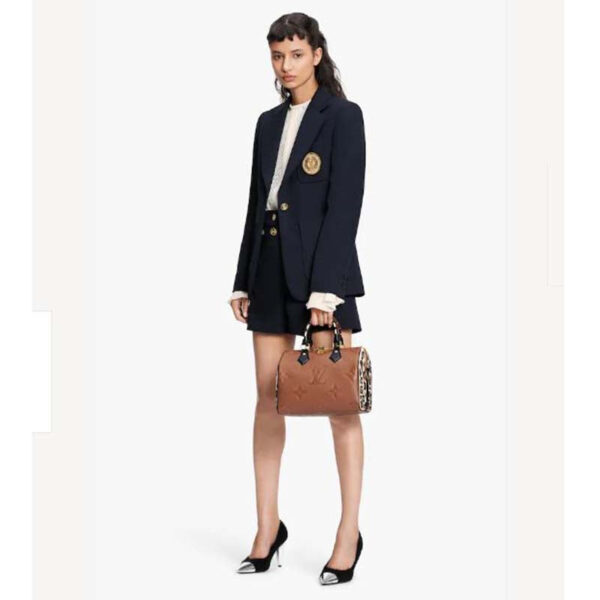 Louis Vuitton LV Women Speedy Bandoulière 25 Handbag Caramel Embossed Supple Grained Cowhide - Image 13