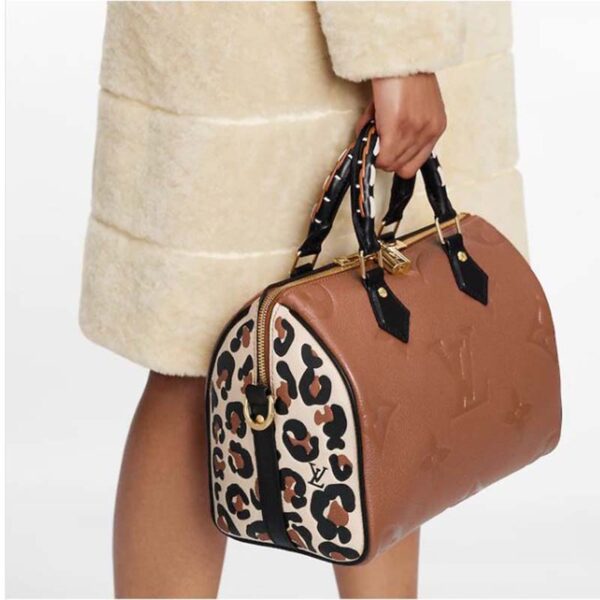 Louis Vuitton LV Women Speedy Bandoulière 25 Handbag Caramel Embossed Supple Grained Cowhide - Image 14