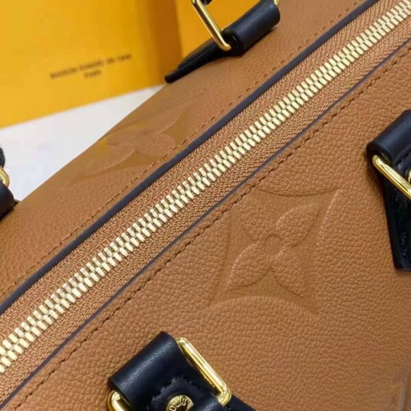 Louis Vuitton LV Women Speedy Bandoulière 25 Handbag Caramel Embossed Supple Grained Cowhide - Image 20