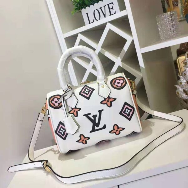 Louis Vuitton LV Women Speedy Bandoulière 25 Handbag Cream Monogram Coated Canvas - Image 4