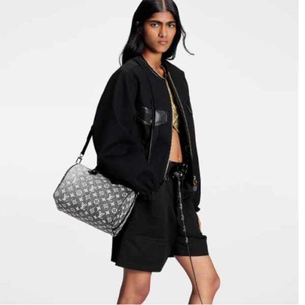 Louis Vuitton LV Women Speedy Bandoulière 25 Handbag Gray Denim Textile Jacquard - Image 16