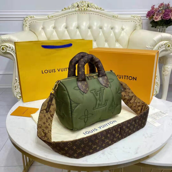 Louis Vuitton LV Women Speedy Bandoulière 25 Handbag Green Econyl Mini Monogram Canvas - Image 5