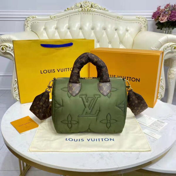 Louis Vuitton LV Women Speedy Bandoulière 25 Handbag Green Econyl Mini Monogram Canvas - Image 4