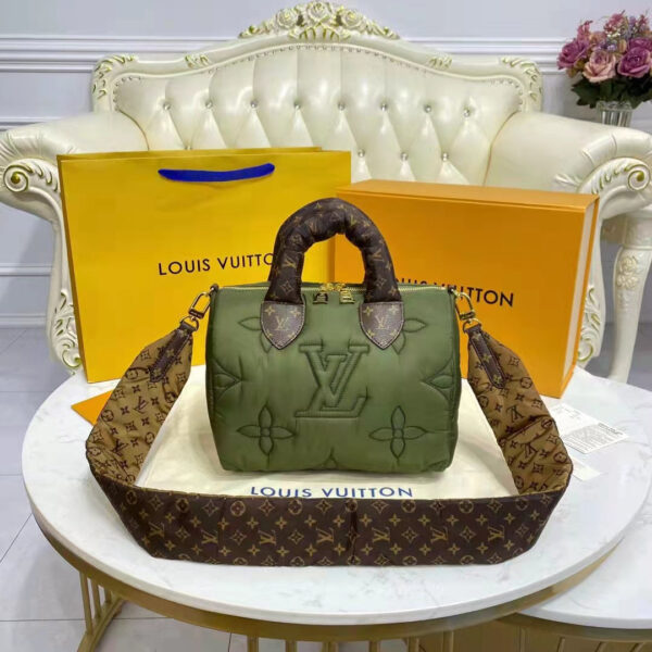 Louis Vuitton LV Women Speedy Bandoulière 25 Handbag Green Econyl Mini Monogram Canvas - Image 3