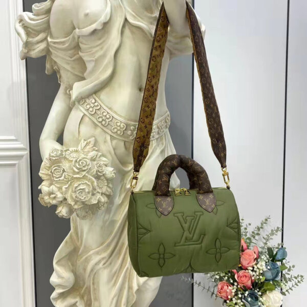 Louis Vuitton LV Women Speedy Bandoulière 25 Handbag Green Econyl Mini Monogram Canvas - Image 2