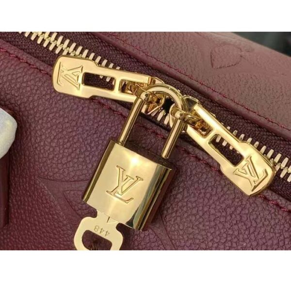 Louis Vuitton LV Women Speedy Bandoulière 25 Wine Red Monogram Empreinte Embossed Grained Cowhide Leather - Image 7