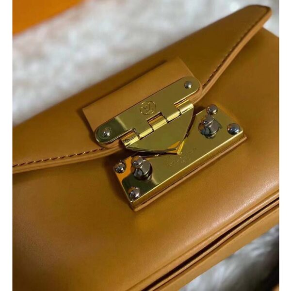 Louis Vuitton LV Women Swing Brown Calfskin Leather Monogram Canvas S Lock - Image 7