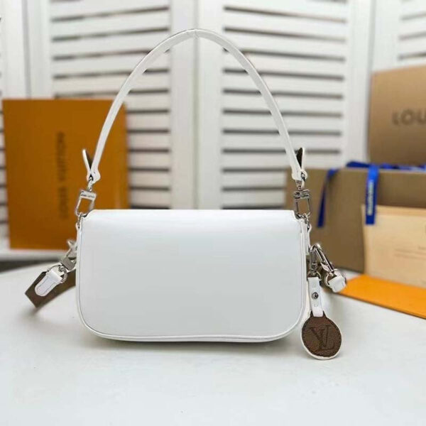 Louis Vuitton LV Women Swing White Calfskin Leather Monogram Canvas S Lock - Image 5
