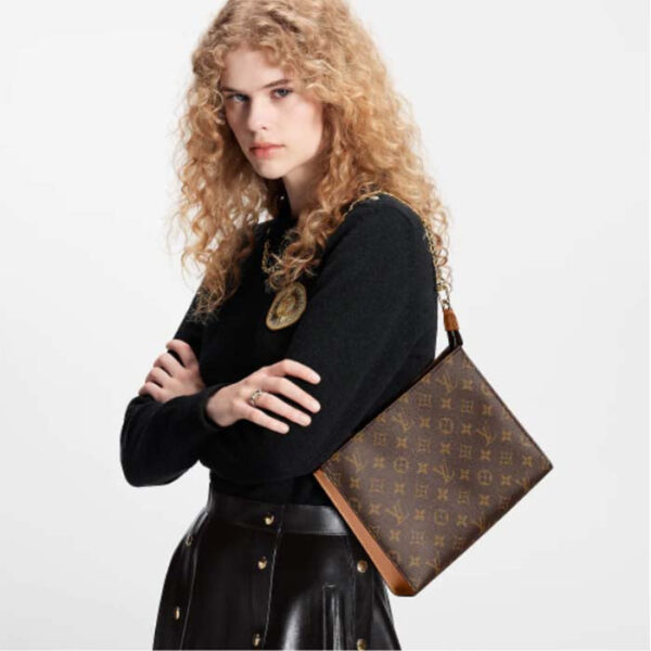 Louis Vuitton LV Women Toiletry Pouch On Chain Monogram Coated Canvas Cowhide - Image 13
