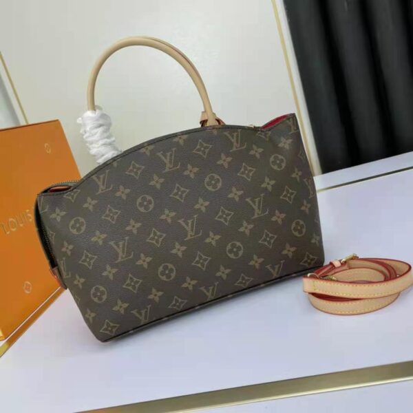 Louis Vuitton LV Women Tote Bag Monogram Coated Canvas Natural Cowhide Leather - Image 3