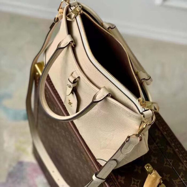 Louis Vuitton LV Women Trianon PM Bag Cream Embossed Grained Cowhide Leather - Image 6