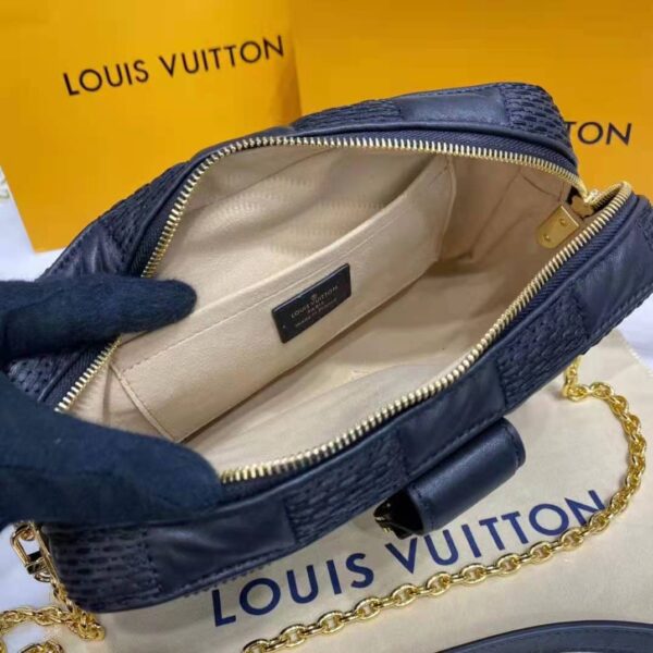 Louis Vuitton LV Women Troca PM Handbag Glacier Black Damier Quilt Lambskin - Image 9