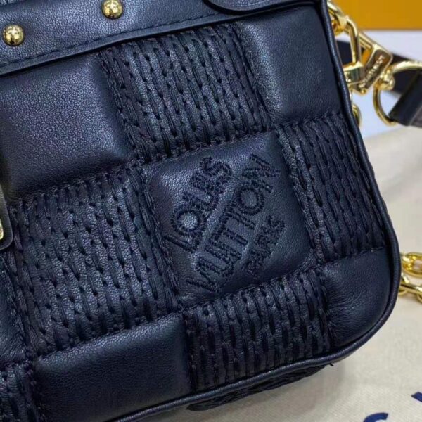 Louis Vuitton LV Women Troca PM Handbag Glacier Black Damier Quilt Lambskin - Image 7
