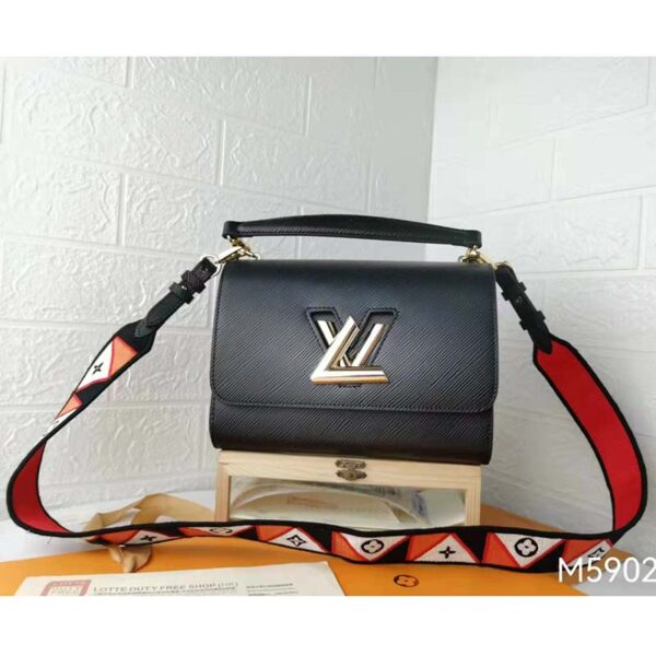 Louis Vuitton LV Women Twist MM Handbg Black Epi Grained Cowhide Leather - Image 2
