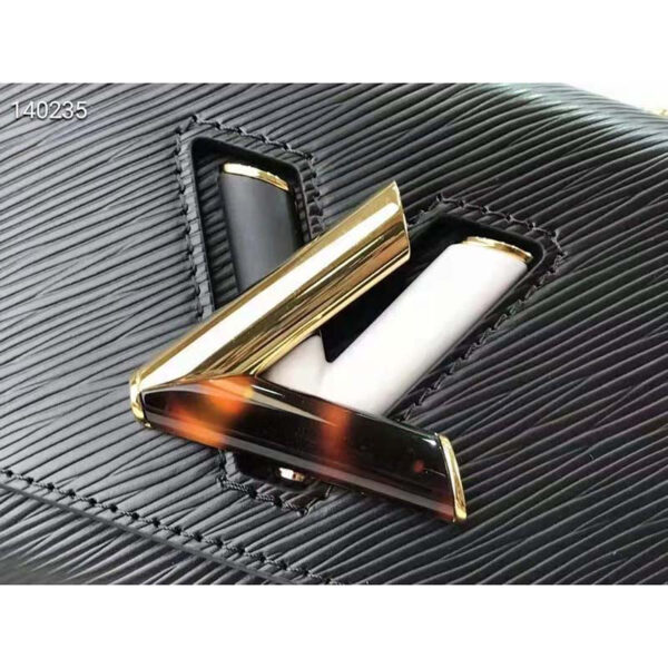 Louis Vuitton LV Women Twist MM Handbag Black Epi Grained Leather - Image 6