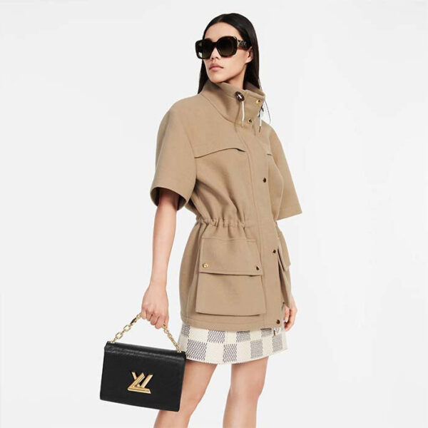 Louis Vuitton LV Women Twist MM Handbag Black Epi Grained Leather Monogram Flower - Image 11