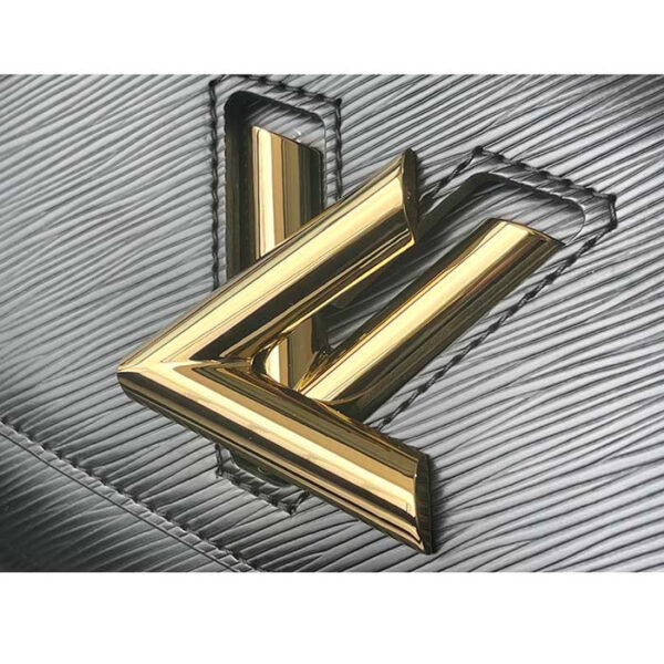 Louis Vuitton LV Women Twist MM Handbag Black Epi Grained Leather Monogram Flower - Image 7