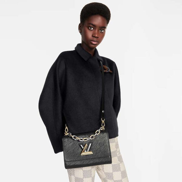 Louis Vuitton LV Women Twist MM Handbag Black Epi Grained Smooth Cowhide Leather - Image 13