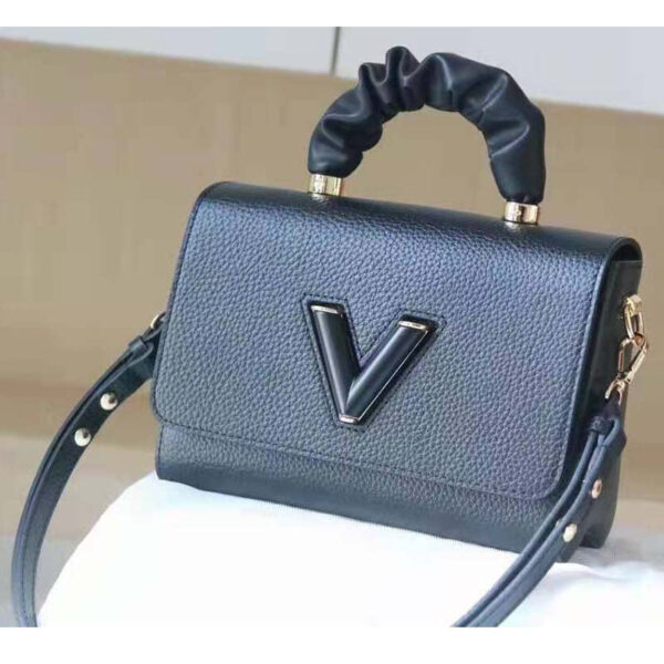 Louis Vuitton LV Women Twist MM Handbag Black Taurillon Leather Smooth Calfskin - Image 5