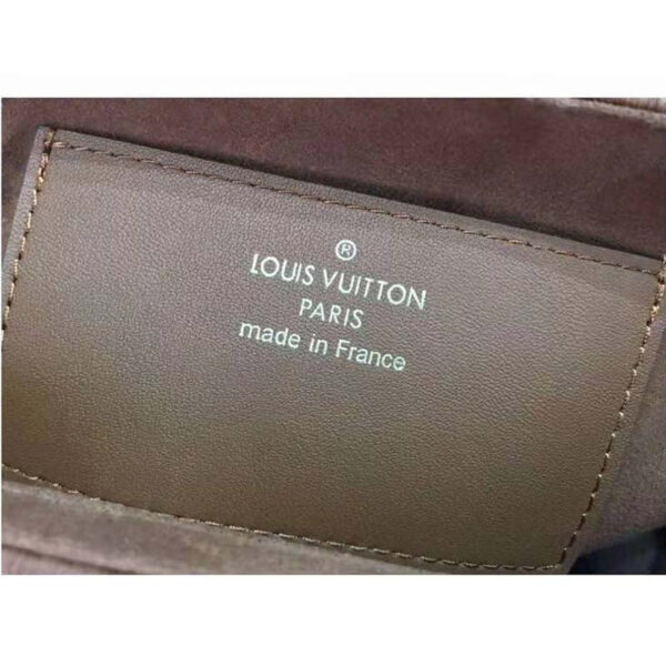 Louis Vuitton LV Women Twist MM Handbag Blue Embroidered Canvas Calf Leather - Image 9