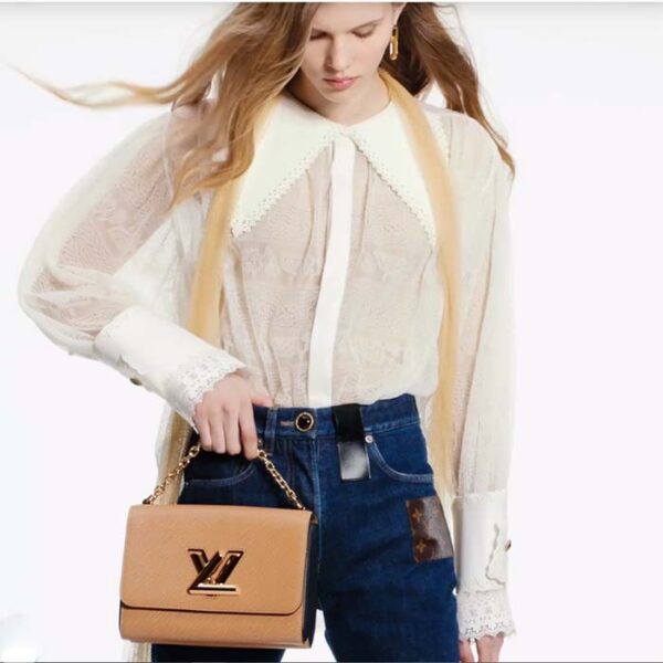 Louis Vuitton LV Women Twist MM Handbag Camel Light Brown Epi Leather - Image 12