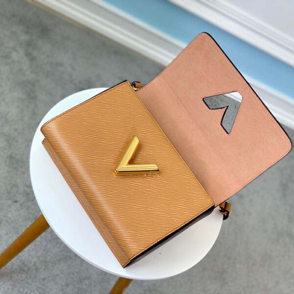 Louis Vuitton LV Women Twist MM Handbag Camel Light Brown Epi Leather - Image 4