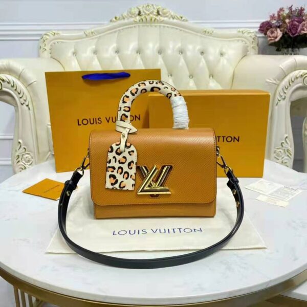 Louis Vuitton LV Women Twist MM Handbag Gold Cipango Epi Grained - Image 5