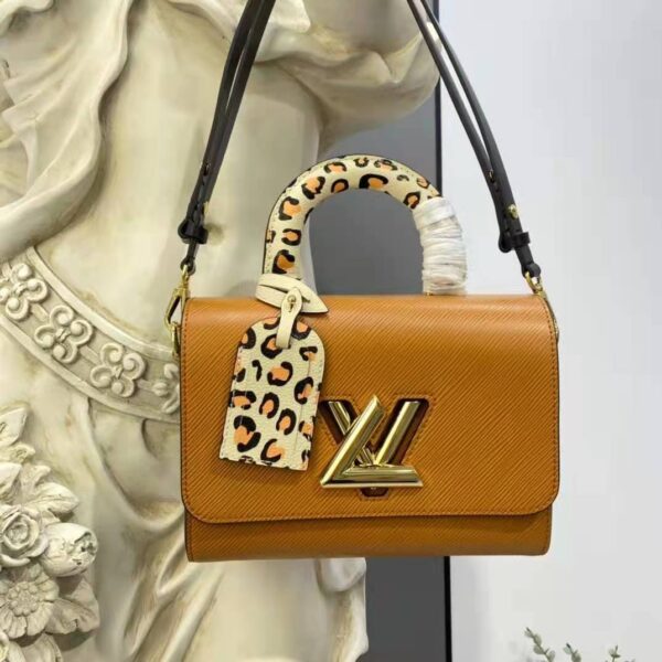 Louis Vuitton LV Women Twist MM Handbag Gold Cipango Epi Grained - Image 4