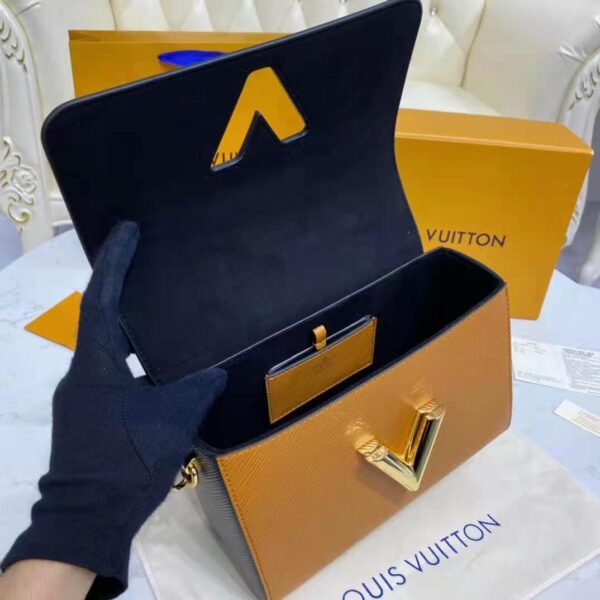 Louis Vuitton LV Women Twist MM Handbag Gold Cipango Epi Grained - Image 9