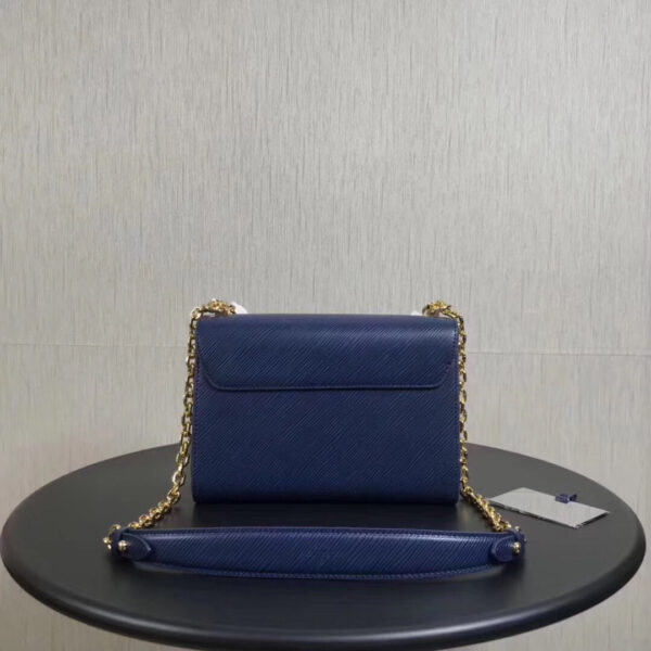 Louis Vuitton LV Women Twist MM Handbag Indigo Blue Epi Grained Cowhide Leather - Image 5