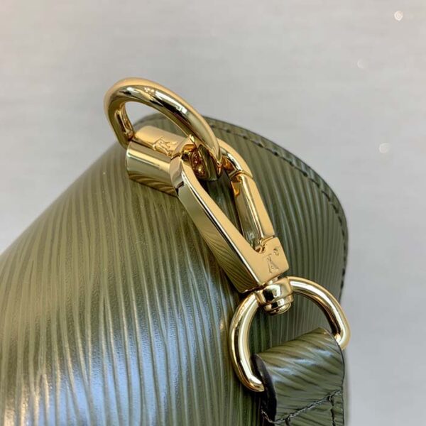 Louis Vuitton LV Women Twist MM Handbag Kaki Quartz White Epi Grained Cowhide - Image 9
