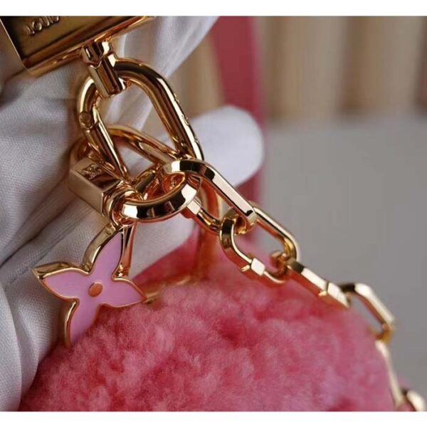 Louis Vuitton LV Women Twist MM Handbag Pink Shearling Smooth Calfskin Leather - Image 10