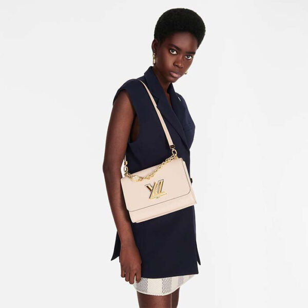 Louis Vuitton LV Women Twist MM Handbag Quartz White Epi Grained Leather - Image 13
