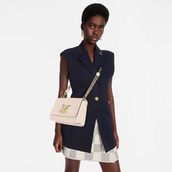 Louis Vuitton LV Women Twist MM Handbag Quartz White Epi Grained Leather - Image 12