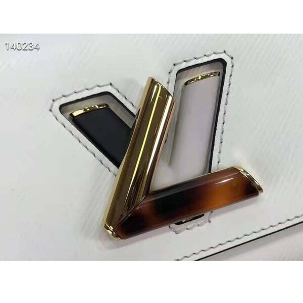 Louis Vuitton LV Women Twist MM Handbag White Epi Smooth Grained Leather - Image 6