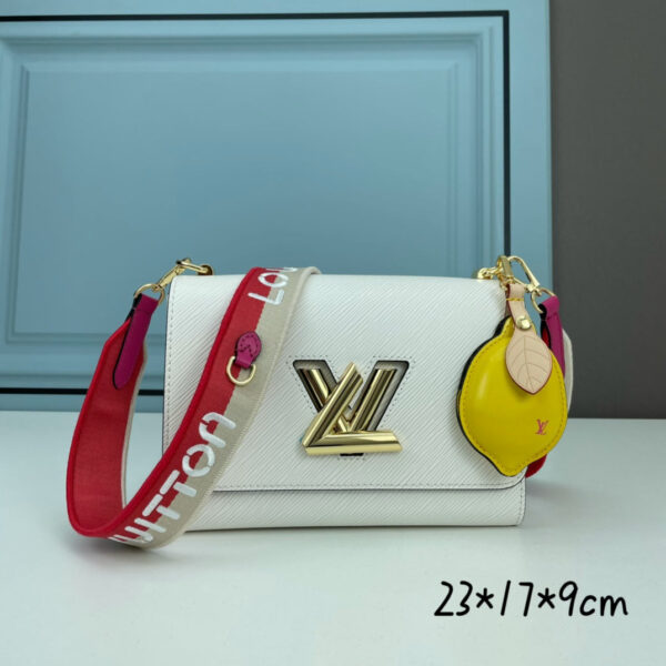 Louis Vuitton LV Women Twist MM Lemon Handbag White Epi Grained Cowhide - Image 2