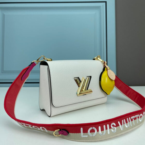 Louis Vuitton LV Women Twist MM Lemon Handbag White Epi Grained Cowhide - Image 3