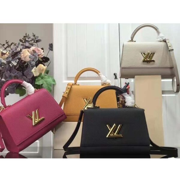 Louis Vuitton LV Women Twist One Handle BB Handbag Greige Grey Taurillon - Image 11