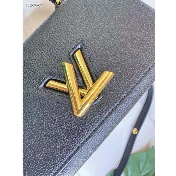 Louis Vuitton LV Women Twist One Handle PM Handbag Black Taurillon Cowhide - Image 7