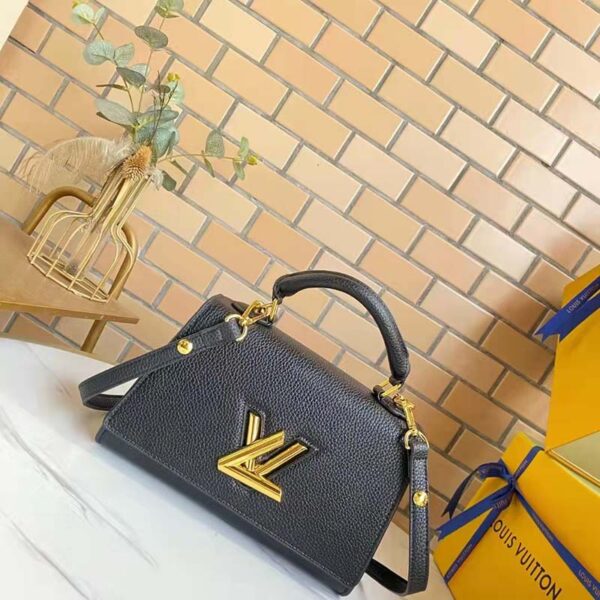 Louis Vuitton LV Women Twist One Handle PM Handbag Black Taurillon Cowhide - Image 2