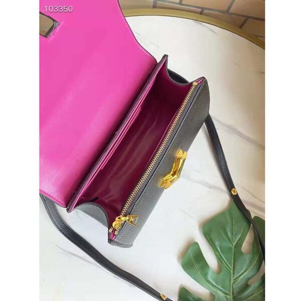 Louis Vuitton LV Women Twist One Handle PM Handbag Black Taurillon Cowhide - Image 8