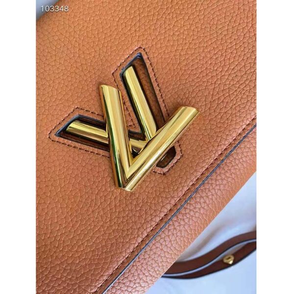 Louis Vuitton LV Women Twist One Handle PM Handbag Brown Taurillon Cowhide - Image 8