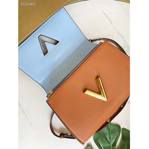 Louis Vuitton LV Women Twist One Handle PM Handbag Brown Taurillon Cowhide - Image 7