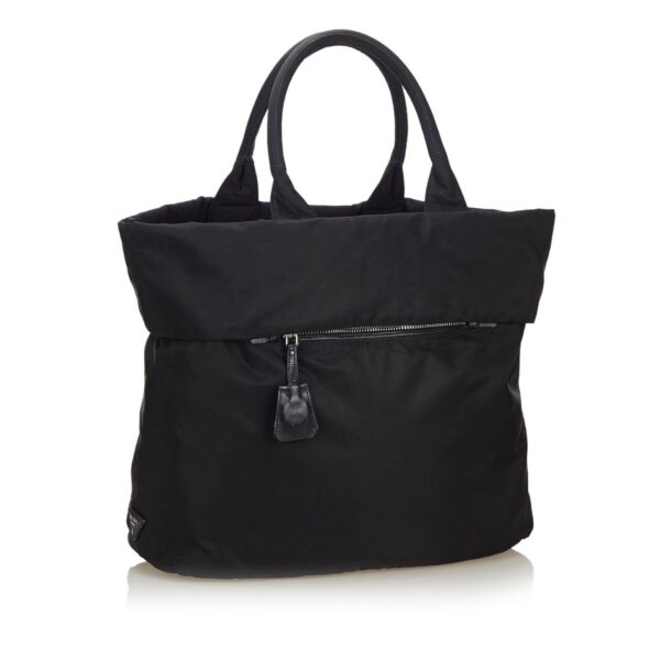 Pre-Loved Prada Black Nylon Fabric Reversible Tote Bag ITALY - Image 2