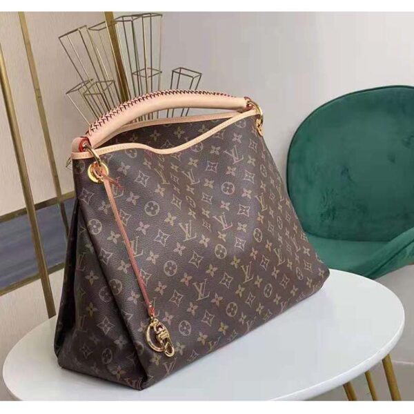 Louis Vuitton Unisex Artsy MM Monogram Coated Canvas Natural Cowhide Leather - Image 3