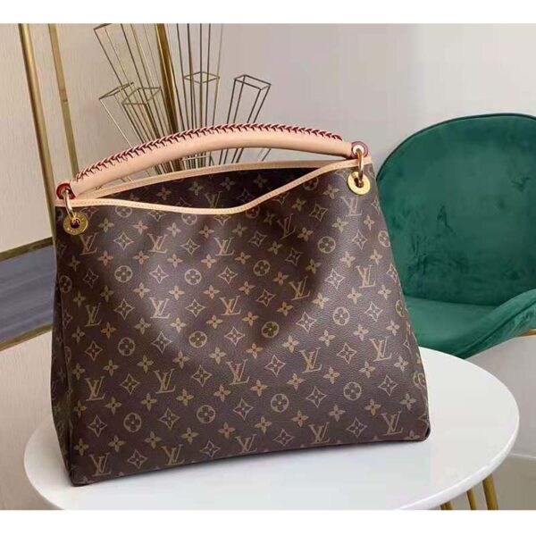 Louis Vuitton Unisex Artsy MM Monogram Coated Canvas Natural Cowhide Leather - Image 4